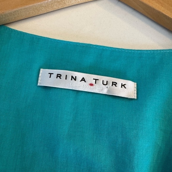 Trina Turk Make Merry Cotton Minidress Empire Waist Balloon Sleeves / medium - Picture 8 of 12